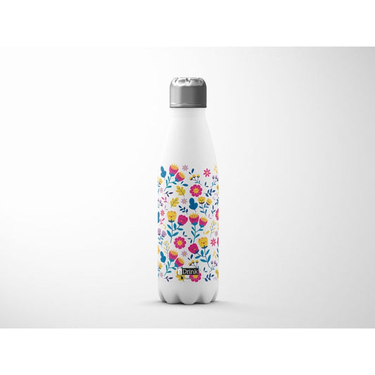 Botella de agua isotérmica Blanca Flores libreriadavinci