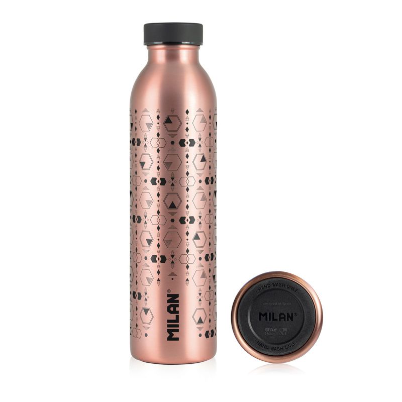 Botella de agua isotérmica de acero inoxidable 590ml serie Copper, negro libreriadavinci