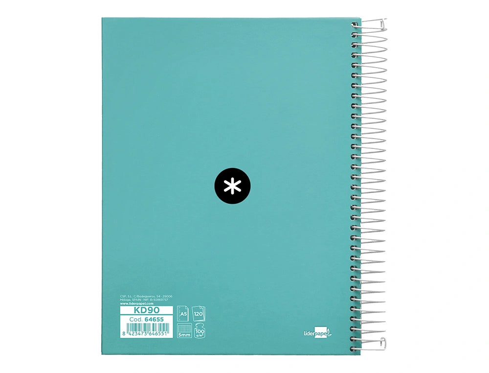Cuaderno espiral A5 Antartik 5mm Menta libreriadavinci