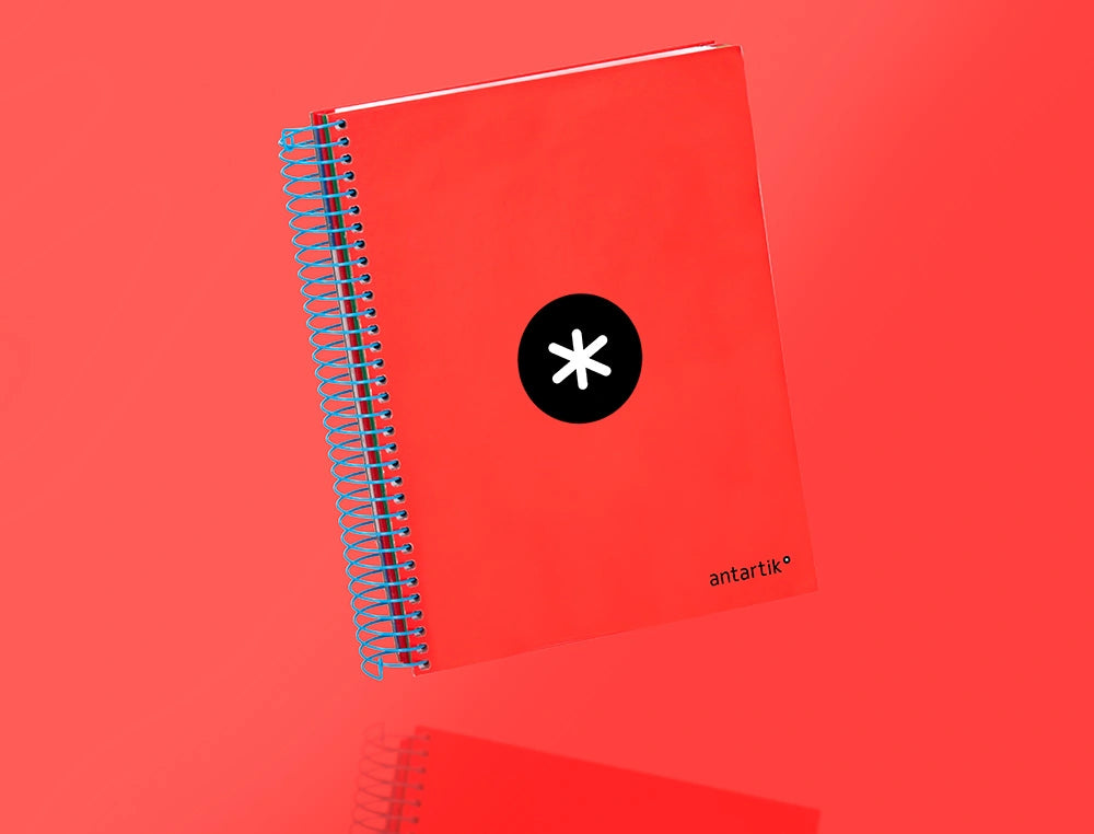 Cuaderno espiral A5 Antartik 5mm Rojo libreriadavinci