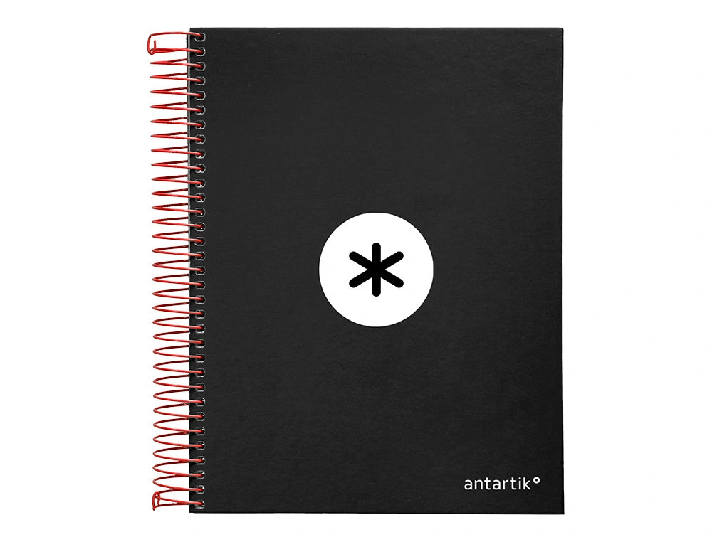 Cuaderno espiral A5 Antartik liso Negro libreriadavinci