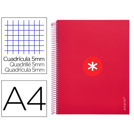 Cuaderno espiral A4 Antartik 5mm Frambuesa libreriadavinci