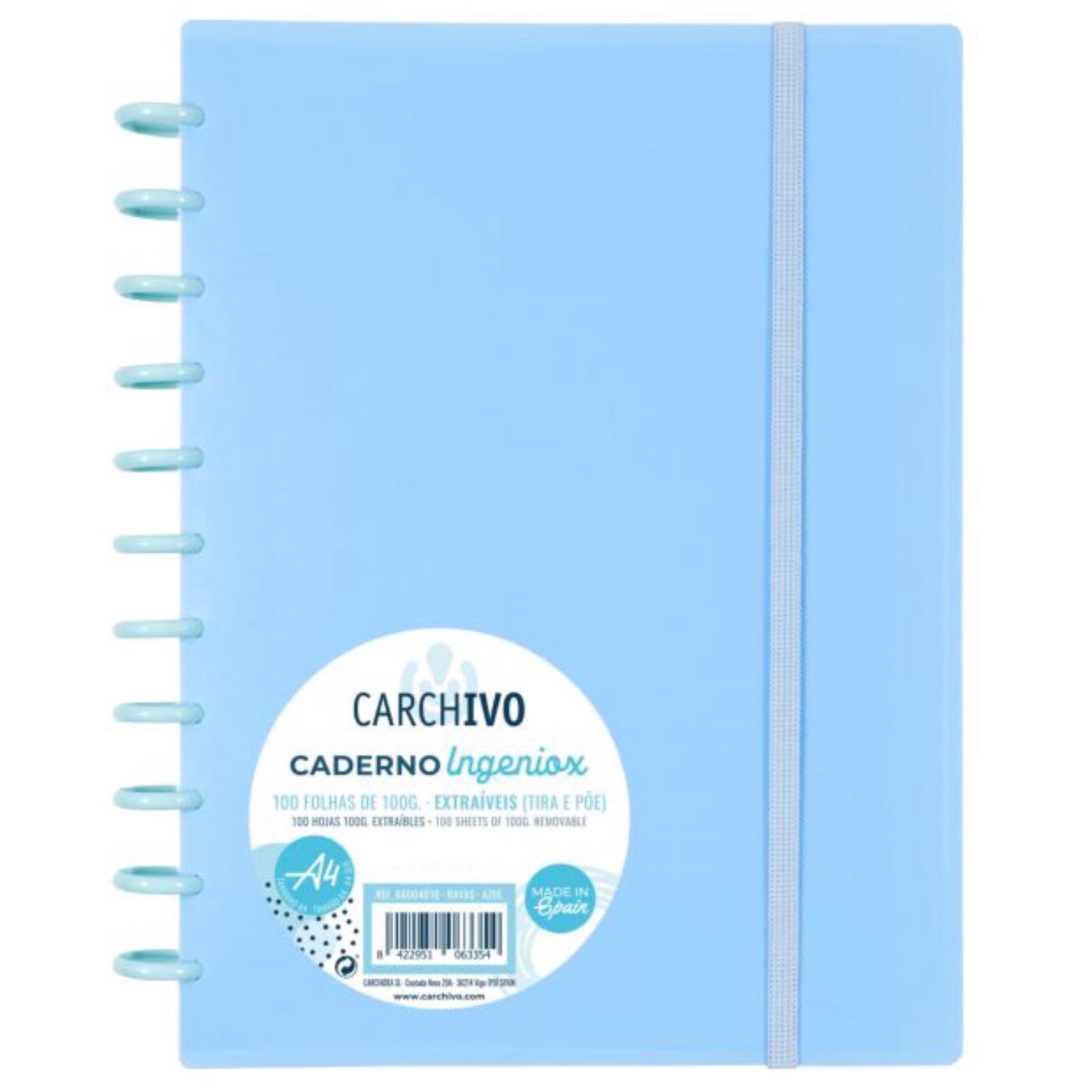 Cuaderno Ingeniox A4 Azul Pastel libreriadavinci