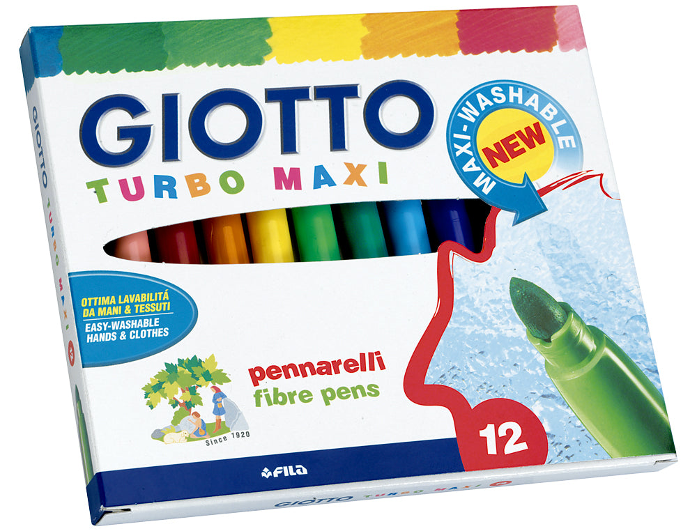Caja 12 rotuladores Giotto Turbo Maxi libreriadavinci