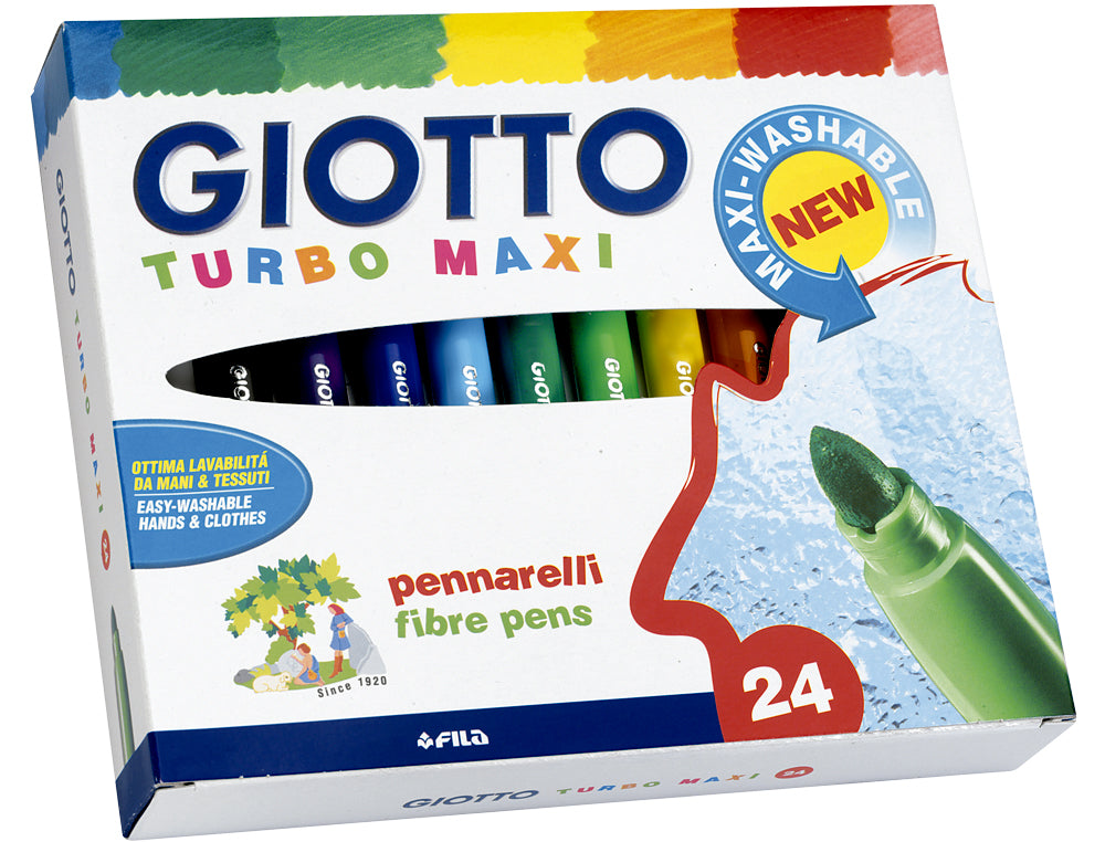 Caja 24 rotuladores Giotto Turbo Maxi libreriadavinci
